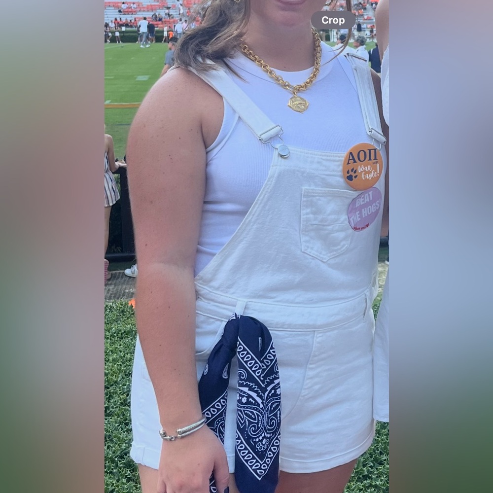 Superdown White Denim Overalls